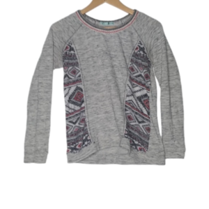 Medium blouse. Grey with Aztec likeness. Med women's Maurice's blouse.